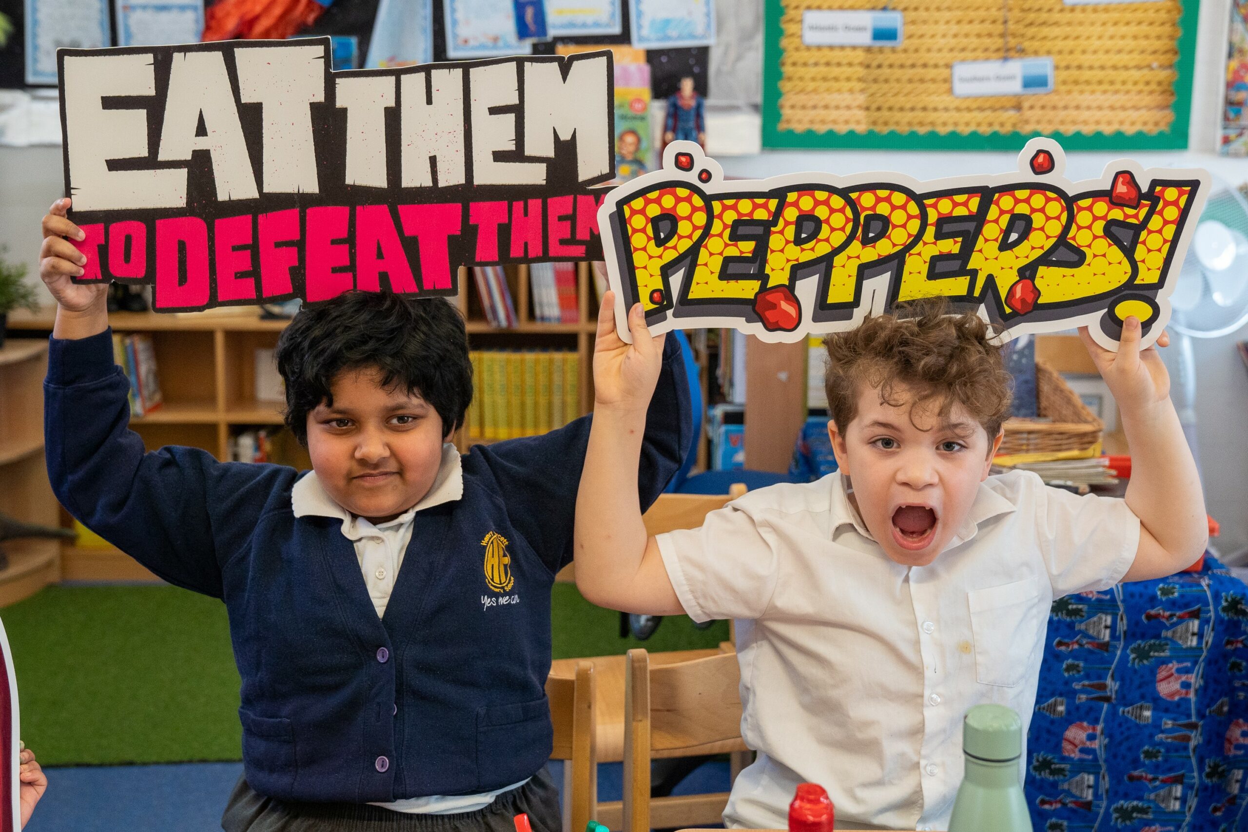 Children with sign