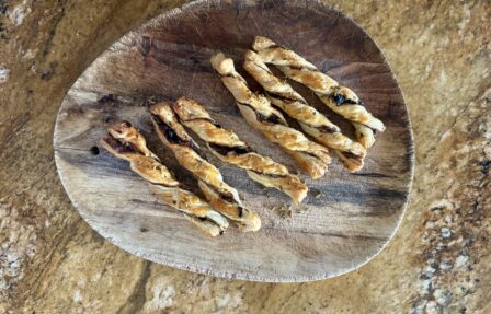 miso ham black olive twists