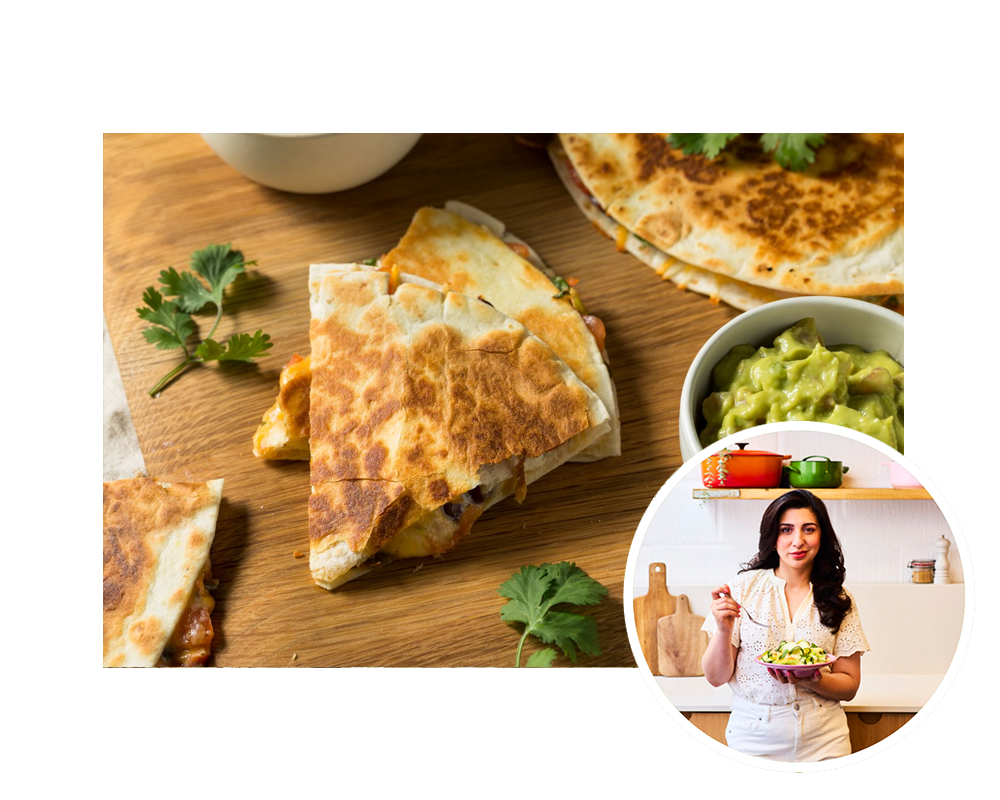 FB-Saliha’s Bean Quesadillas with Guacamole