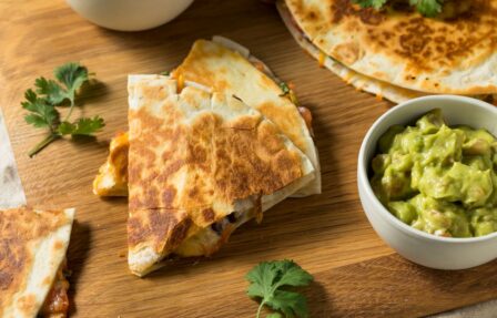 saliha's bean quesadillas with guacamole