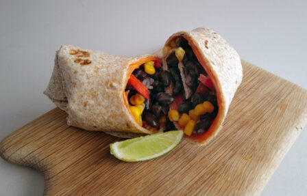 Photo of AJ's Mexican bean wrap